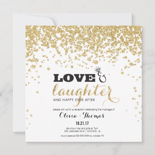 Love  Laughter  Happy Ever After Invitation
