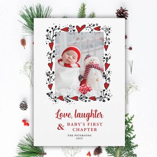 Love Laughter Heart Holidays Baby Announcement