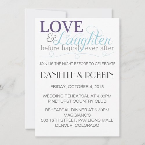 Rehearsal Dinner Invitation