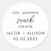 Love Laughter & snack elegant wedding favor