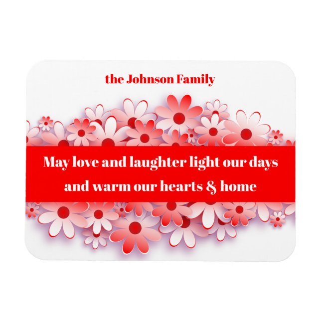Love & Laughter Warms Hearts & Home Flower Magnet (Horizontal)