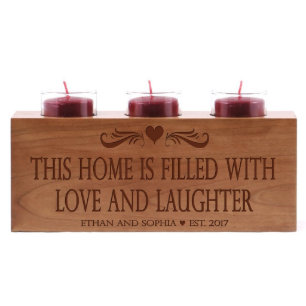 Love & Laughter Wedding Anniversary Candle Holder