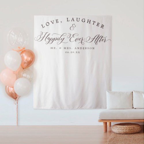 Love Laughter Wedding Backdrop Banner