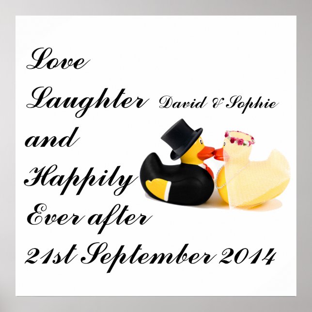 Love Laughter Wedding Ducks Poster (Front)