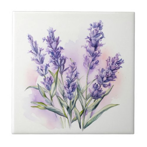 Love Lavender flowers Ceramic Tile