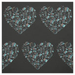 Love Law - Minimalist Lunar Green Heart Fabric