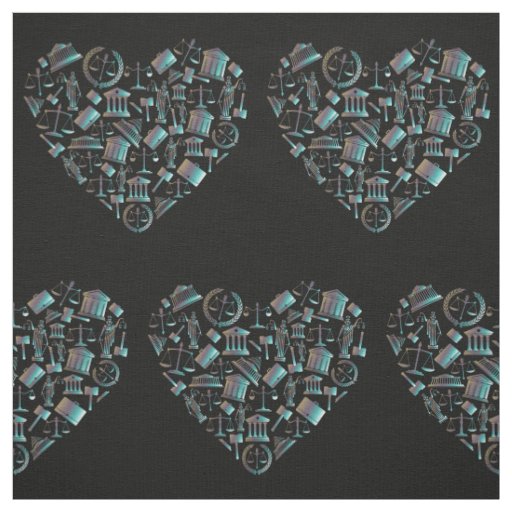 Love Law - Minimalist Lunar Green Heart Fabric