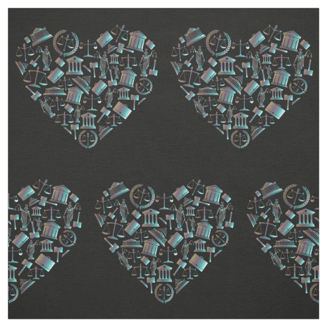 Love Law - Minimalist Lunar Green Heart Fabric (Swatch)