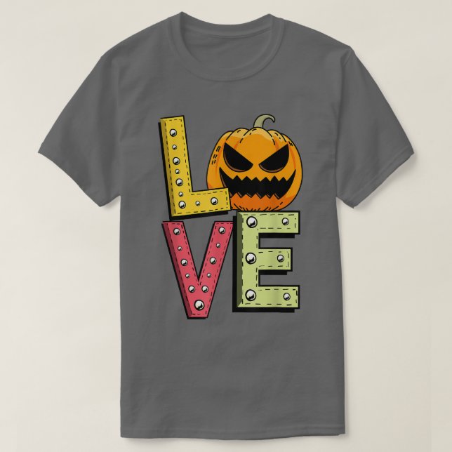 Love Lazy Halloween Costume Pumpkin Jack O Lantern T-Shirt (Design Front)