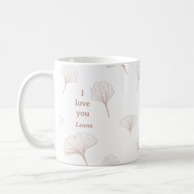Love Leana Ginko Tree Leaves Coffee Mug (Left)