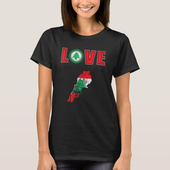 Love Lebanon Day Lebanon Map Lebanese For Man Woma T-Shirt (Front)