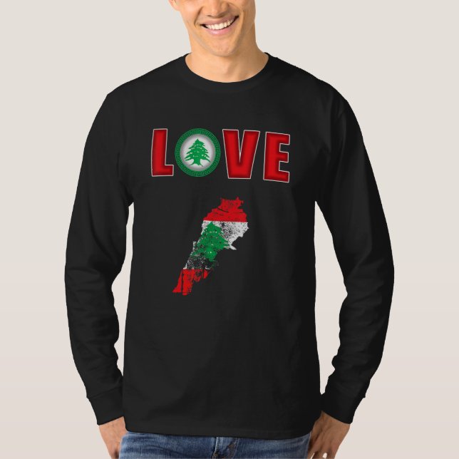 Love Lebanon Day Lebanon Map Lebanese For Man Woma T-Shirt (Front)