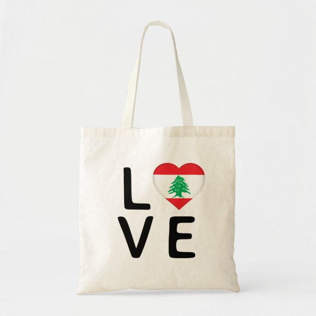 Love - Lebanon Flag Tote Bag (Front)