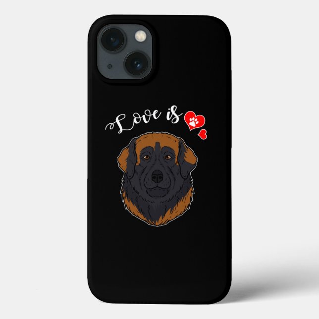 Love Leonberger Dog Owner Paw Heart Gift Case-Mate iPhone Case (Back)