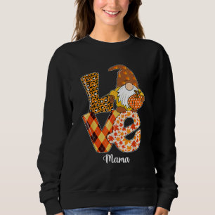Love Leopard Gnome Pumpkin Mama Thanksgiving Autu Sweatshirt