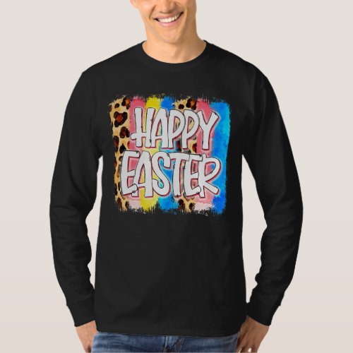 Love Leopard Happy Easter Bunny Ears T_Shirt