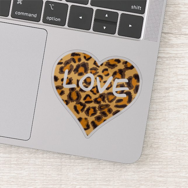 Love | leopard pattern heart design | cheetah  sticker (Detail)