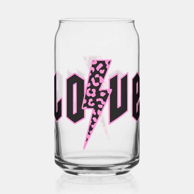 Love Leopard Print Lightning V2 Can Glass (Front)