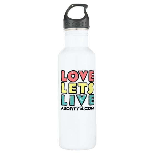 Love Lets Live (Alternate) / Abort73.com Water Bottle (Front)