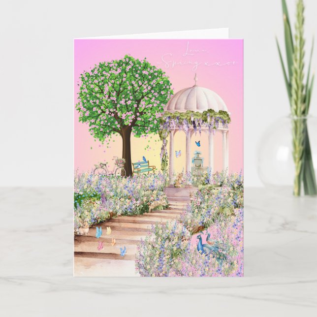 Love Letter Design - Love, Spring xxoo Thank You Card (Front)