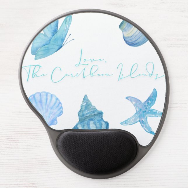 Love Letter Design-Love, The Caribbean Islandsxxoo Gel Mouse Pad (Front)