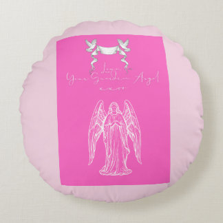 Love Letter Design - Love, Your Guardian Angelxxoo Round Pillow