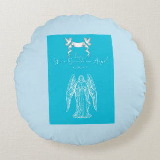 Love Letter Design - Love, Your Guardian Angelxxoo Round Pillow