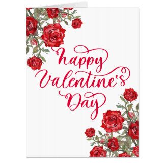 Love letter elegant red rose design card