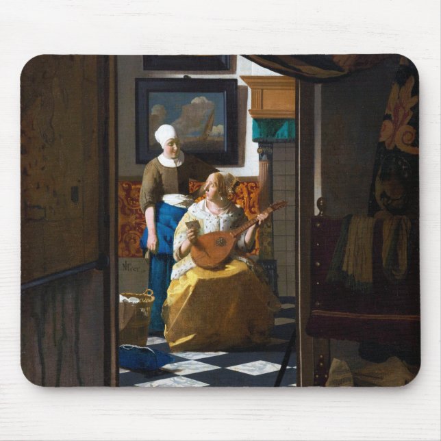 Love Letter, Johannes Vermeer Mouse Pad (Front)