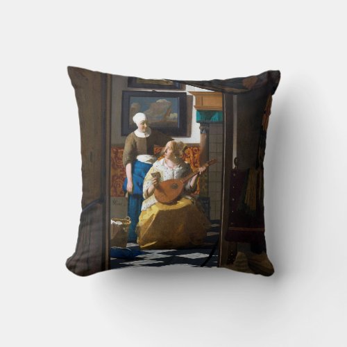 Love Letter Johannes Vermeer Throw Pillow