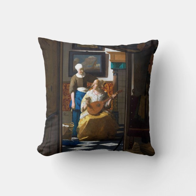 Love Letter, Johannes Vermeer Throw Pillow (Front)
