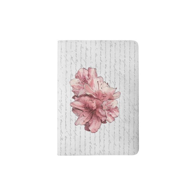 Love Letter Pink Illustrated Flower Passport Holder (Front)