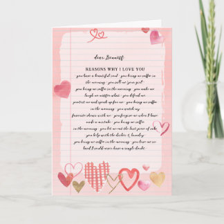 Love Letter | Reasons I Love You Valentine's Day Card