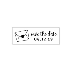 Love Letter Sealed Heart Envelope Save the Date Self-inking Stamp