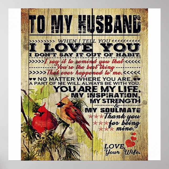 Love Letter To Husband | Special Gift For Man | Poster (Front)