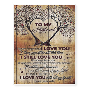 Love Letter To Husband Special Gift For Man Temporary Tattoos