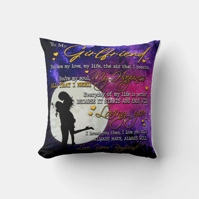 Love Letter To My Girlfriend From Boyfriend Throw Pillow (Front)