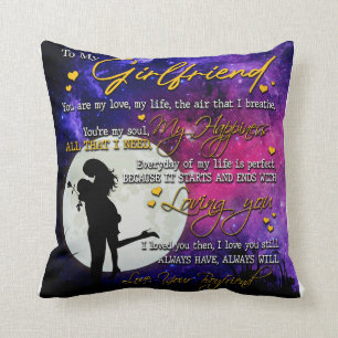 Love Letter To My Girlfriend From Boyfriend Throw Pillow