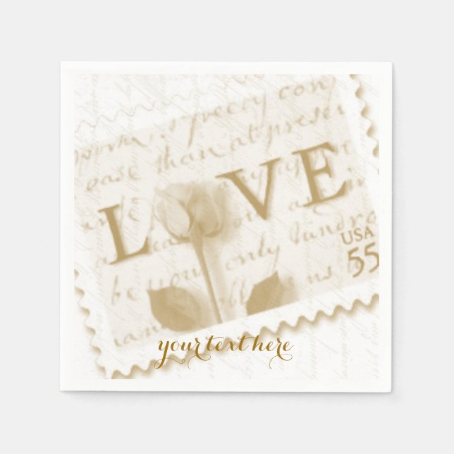 Love Letter Wedding Paper Napkin Set (Front)
