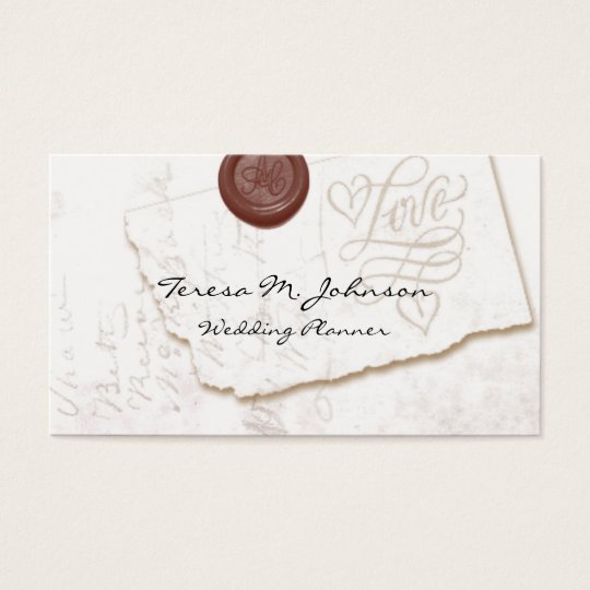 Love Letter Wedding Planner Business Cards