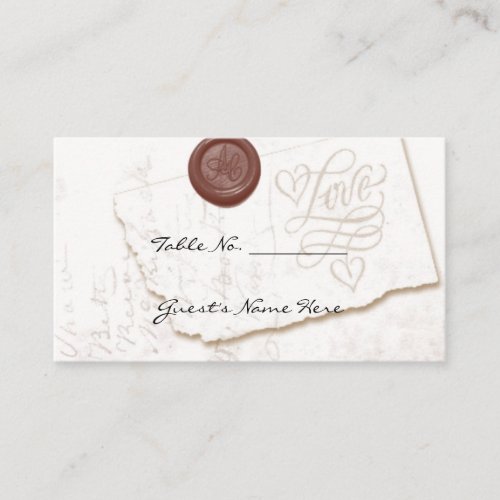 Love Letter Wedding Table Seating Cards Business Card