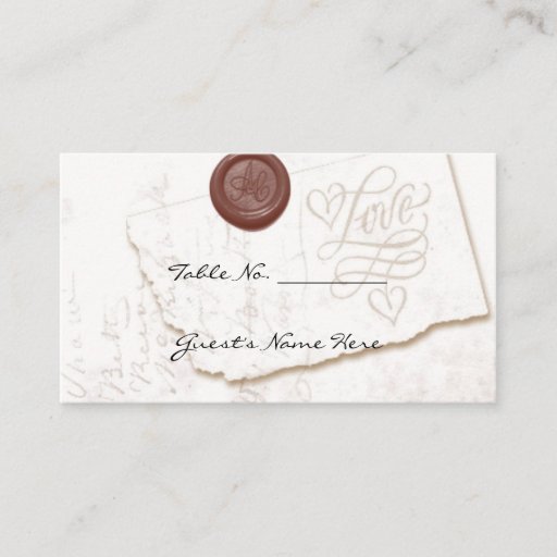 Customizable Love Letter Wedding Table Seating Cards Business Card