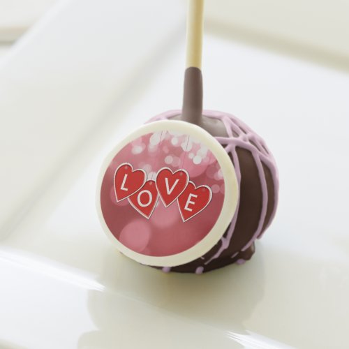 Love Lettering Red Hearts Cake Pops
