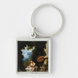 Love Letters by Jean Honore Fragonard Keychain