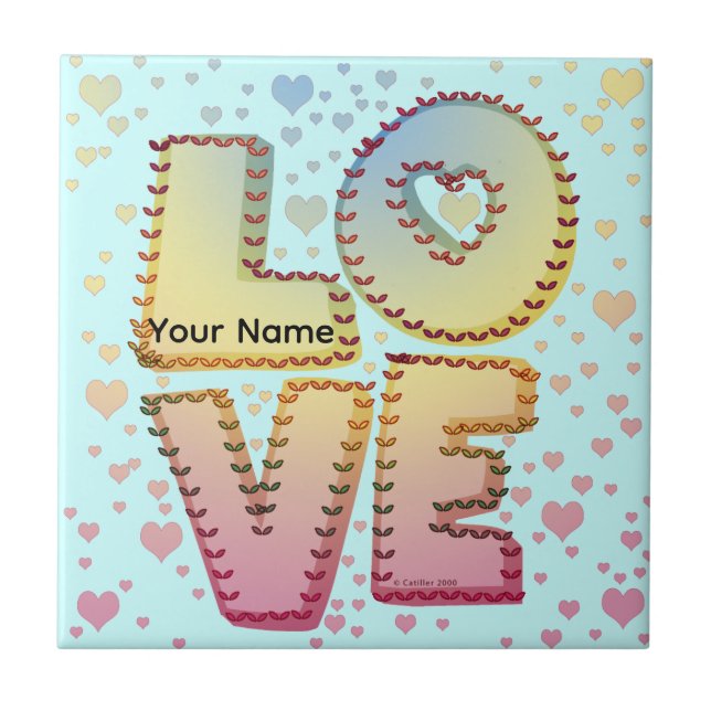 Love Letters  Ceramic Tile (Front)