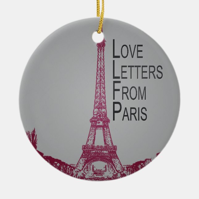 Love Letters From Paris Ceramic Ornament (Front)