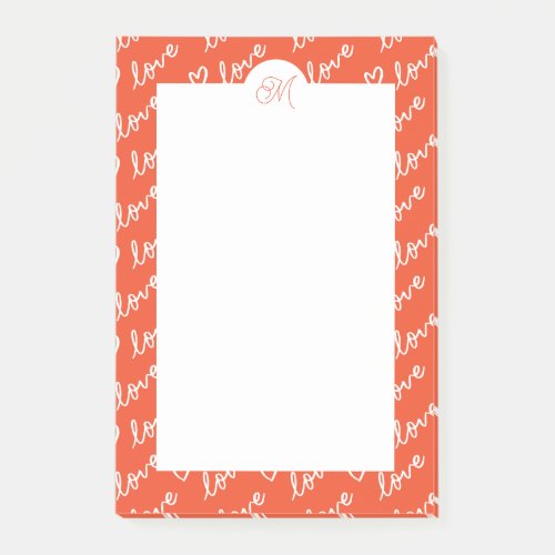 Love Letters  Heart Doodles with Name Monogram Post_it Notes