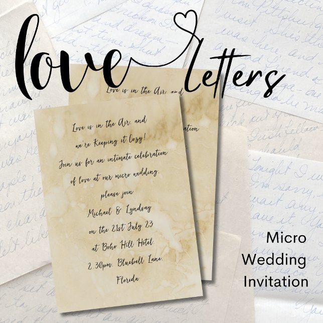 Love Letters MICRO WEDDING Handwritten Parchment Invitation (Creator Uploaded)