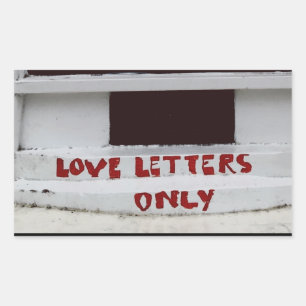 Love Letters Only mail slot Rectangular Sticker