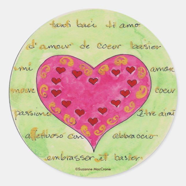 Love Letters & Red Hot Hearts - Stickers (Front)
